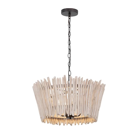 Maxim Lighting Baywood 24'' DriftWood Chandelier, Textured Bronze 22424WWTBZ